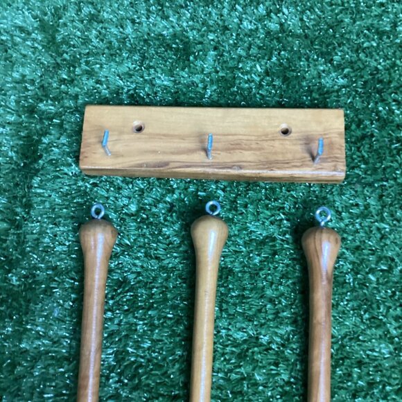 Vintage Oliv-Art Wooden Kitchen Hanging Utensils Set - Picture 2 of 9